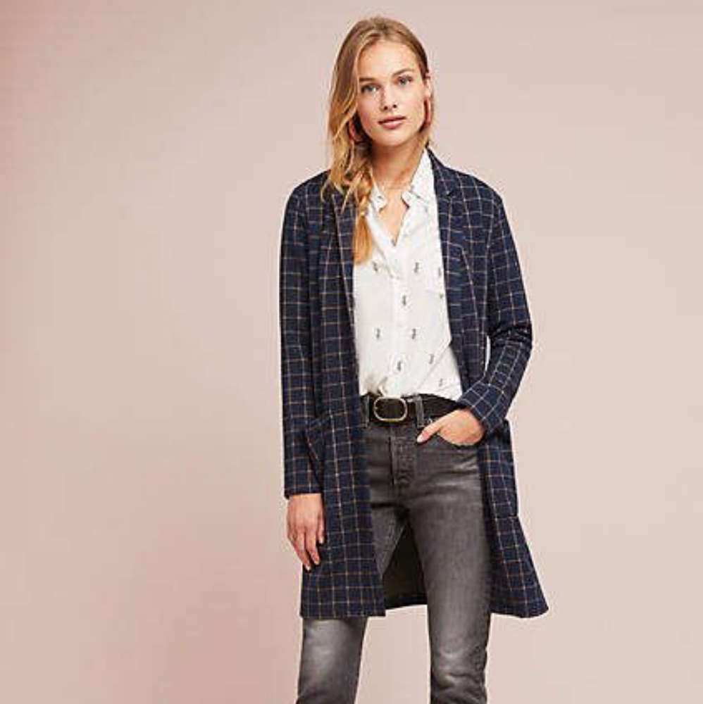 COPY - Anthropologie plaid blazer